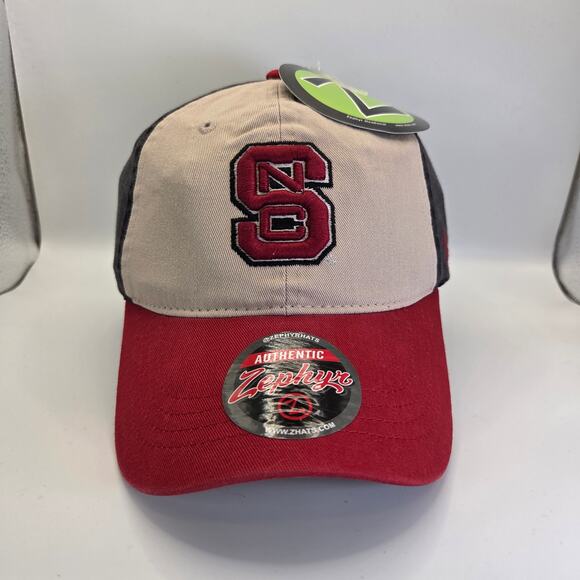 NC State Wolfpack Hat Zephyr Claspback Cap NWT Red Black College Cotton - Picture 1 of 10